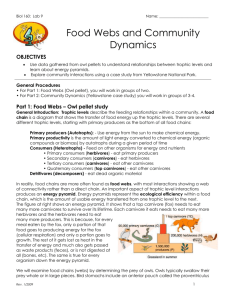 Biol 160-Lab09-Food Webs andCommunity Dynamics