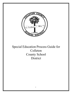 Special Education Process Guide - Colleton County School District