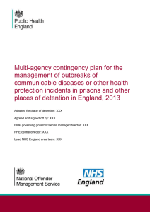 Multi-agency contingency plan to manage communicable