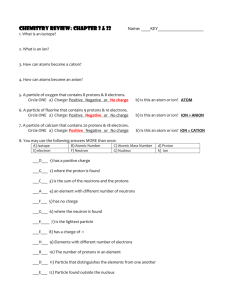 Isotopes, Ions Worksheet