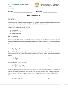 Transient Response of a RC Circuit