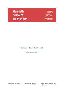 2. Curriculum Policy Statement - Plymouth School of Creative Arts