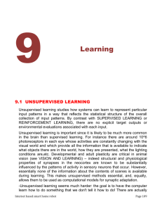 9.1 Unsupervised Learning