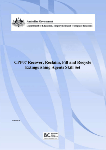 CPP07 Recover, Reclaim, Fill and Recycle Extinguishing Agents