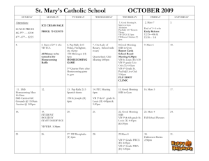 St. Mary`s Catholic School OCTOBER 2009