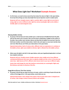 What Does Light See? Worksheet Example