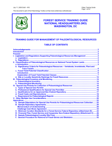 Draft Training Guide for Management of
