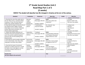 5 th Grade Social Studies Unit 2 Road Map Part 1 of 3