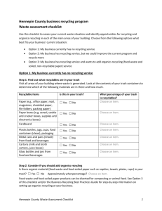 Waste Assessment Checklist