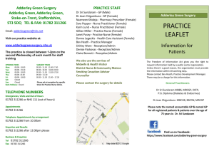 Practice Leaflet for Patients