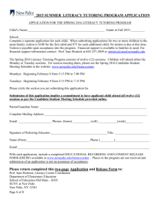 spring 2016 literacy clinic application