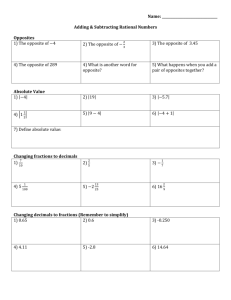 AddSubtractPositiveandNegativeRationalNumbersReview