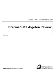 Intermediate Algebra Review