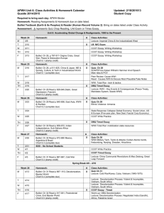 APWH Unit 6: Class Activities & Homework Calendar Updated: 3/10