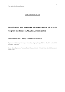 Identification and molecular characterization of a lectin receptor