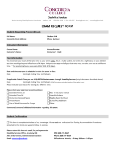 Exam Request Form - Concordia College