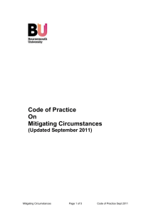 Mitigating Circumstances Code of Practice