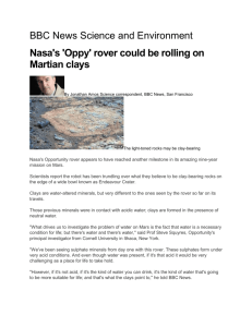 NASA`s oppy rover could be rolling on Martian Clays
