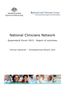 QLD National Clinicians Network 2012-13