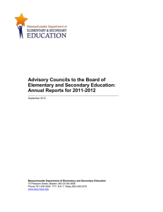 Annual Reports of the Advisory Councils to the Board of Elementary