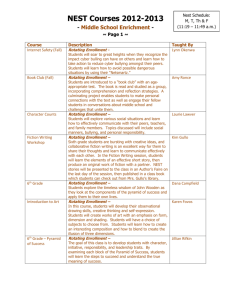 NEST Courses 2012-2013 - Middle School Enrichment