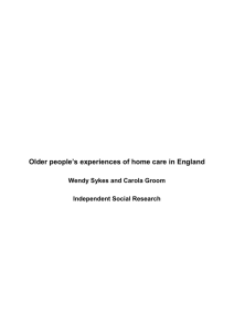 Qualitative research with older people receiving home care in