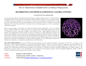 MATHEMATICS AND PHYSICAL SCIENCES IN A GLOBAL CONTEXT