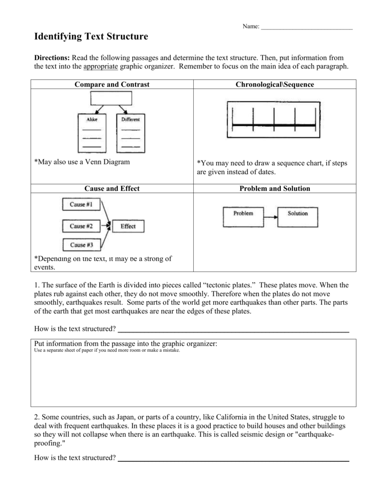 Identifying Text Structure