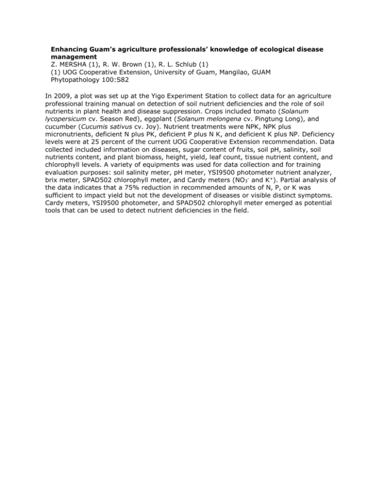 Abstract for APS meeting