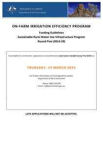 On-Farm Irrigation Efficiency Program Funding Guidelines Round Five