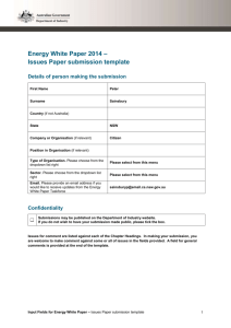 Issues Paper submission template