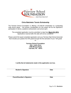 Chris Batchelor Tennis Scholarship