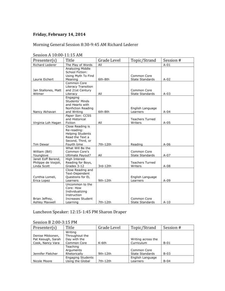 The Program Schedule In Word Format