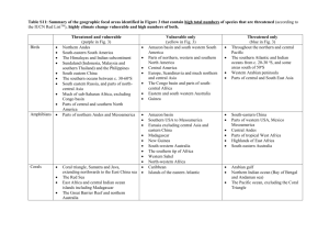 Table S11: Summary of the geographic focal areas identified in