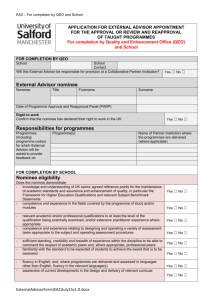External Advisor Appointment Form