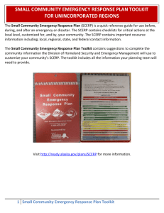 small community emergency response plan toolkit