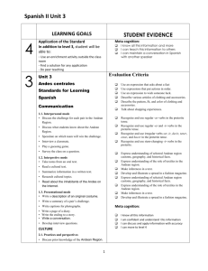 Learning Goals Performance Scale Unit 3