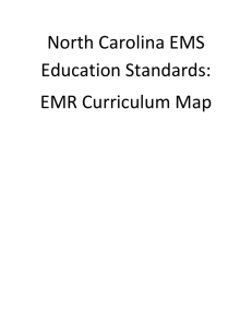 Emergency Medical Responder (EMR) curriculum map - NC-NET