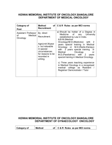 assistant professor c&r rules - Kidwai Memorial Institute of Oncology