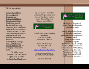 Brochure 1: 2013 - Calypso Natural Clinic