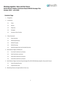 North Western Region Catchment Based MHCSS Strategic Plan