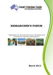 Researcher`s Forum Report - Great Artesian Basin Coordinating