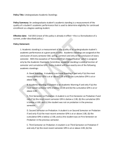 ASC document regarding academic standing