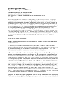 Clark Memorandum - West Morris Central High School