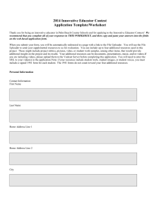 2014 Innovative Educator Contest Application Template/Worksheet