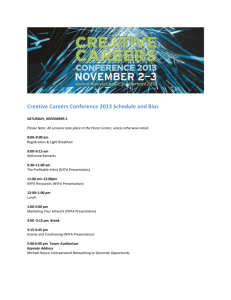 Creative Careers Conference 2013 Schedule and Bios