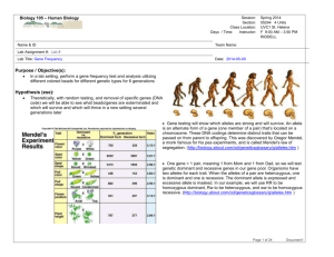 BIOL 105 GENE FREQUENCY Great Example