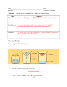 Separation of Mixtures KEY