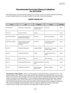 RECOMMENDED TEXTBOOK ADOPTIONS