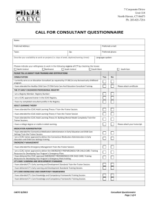 Consultant Questionnaire Fy 16 - Connecticut Association for the